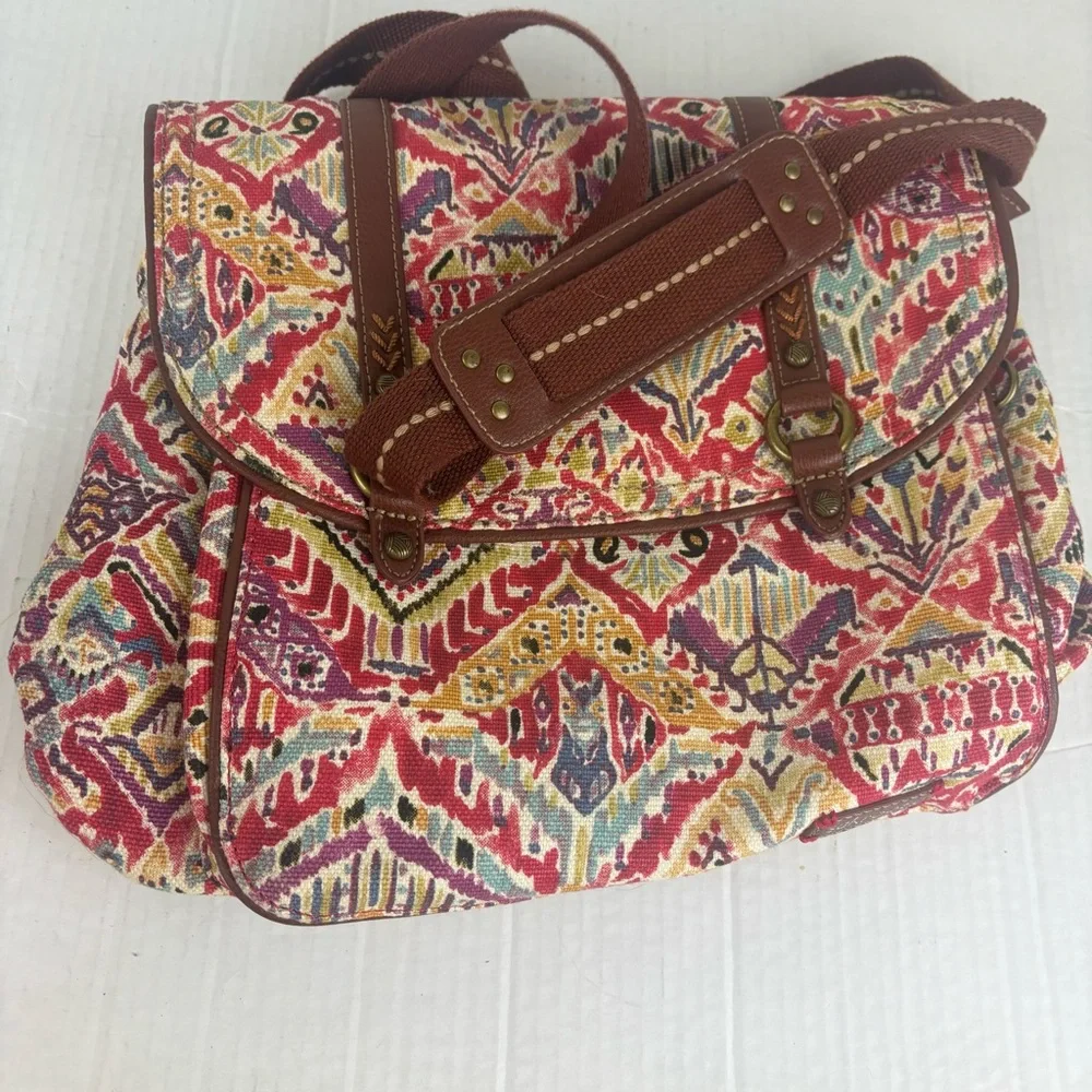 Sakroots Convertible Backpack Shoulder Bag-Mult Colored Boho Pattern Canvas